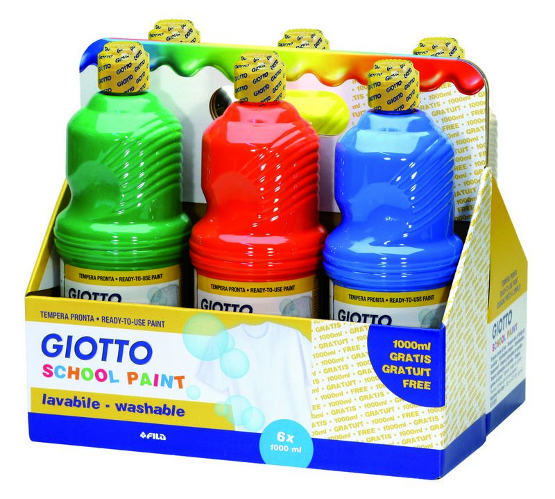 GIOTTO School Paint - Confezione Da 6 Tempere Pronte A Base D