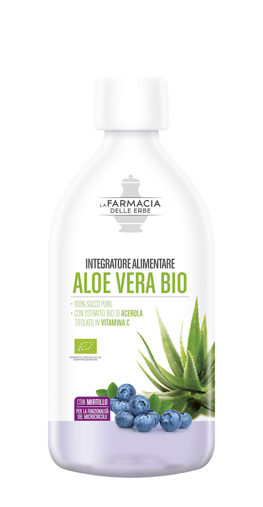 Farmacia-delle-Erbe-Aloe-Vera Bio Succo puro con Mirtillo