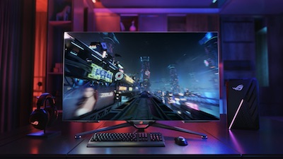 ASUS-ROG Swift OLED gaming monitor scenario
